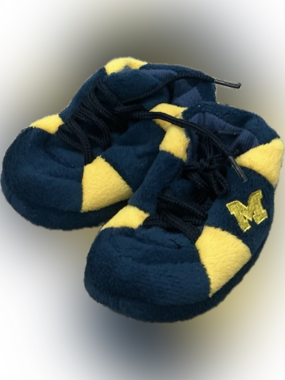 University of Michigan Baby Booties Navy & Yellow NWOT